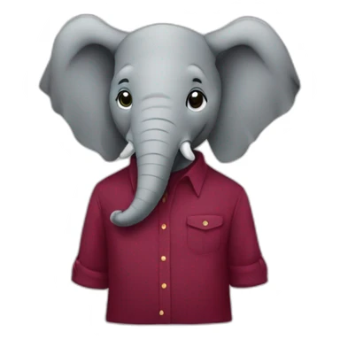 elefante con camisa vinotinto sticker