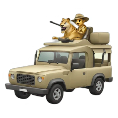 safari driving car sticker