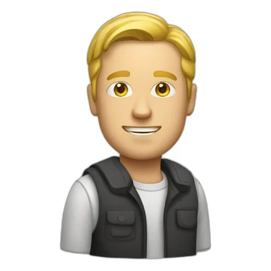 white man with dollars sticker