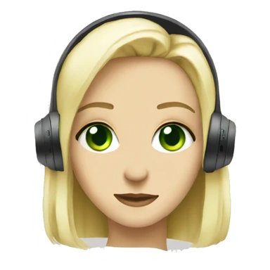 Green eyes wight blondie wearing headphones  sticker