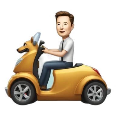 elon musk driving sausage on wheels sticker