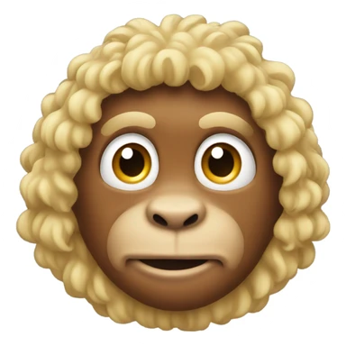 Monkey with blond curly hair  sticker