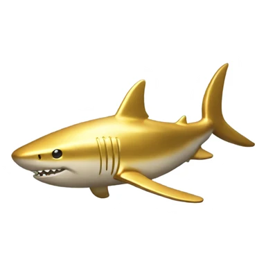golden shark statue sticker
