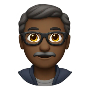 Homme chauve métisse lunette sticker