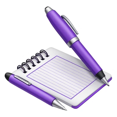 purple pen on paper emoji sticker