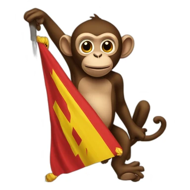 Monkey holing new calefonia flag sticker