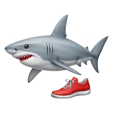 Shark wearing red shoes sticker