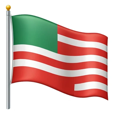 Flag header green middle white and bottom red sticker