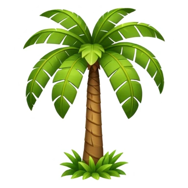 Palm Tree: cartoon flat body leafs sticker