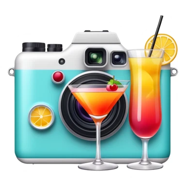 Digital camera with cocktails  sticker
