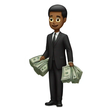 Man in black stripes carrying money sticker