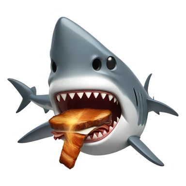 Shark smoking a brisket sticker