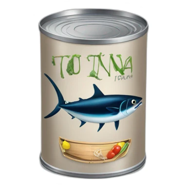 realistic can of tuna with an old boat sticker