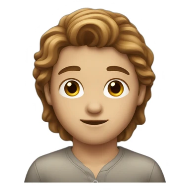 boy with long brown hairs sticker