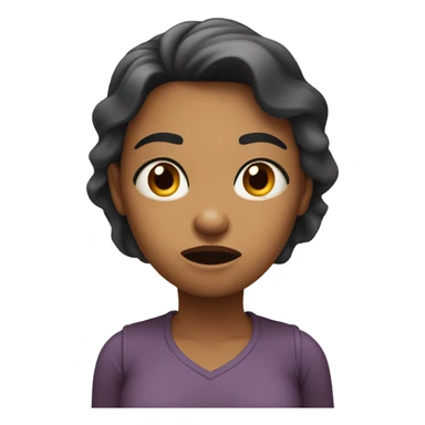 anxious looking woman sticker