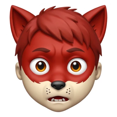 Wolf Boy Red Scared sticker