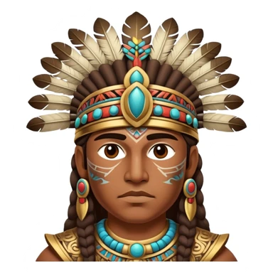 Ancient Toltec warrior with ornate headdress sticker