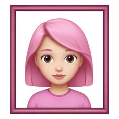 pink girly framed photo of a girl sticker