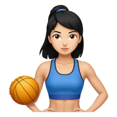 sporty girl black hair sticker