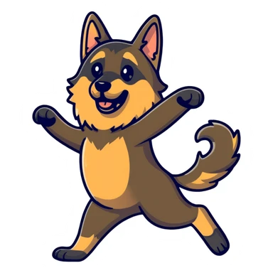 German Shepard dancing sticker