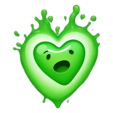 A green heart who vomits sticker