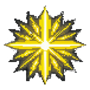 Bright yellow star radiating light sticker