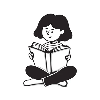 cute girl reading a book sticker