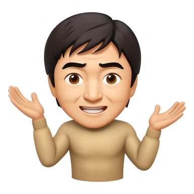 Cinematic Realistic Jackie Chan Pop Culture Emoji, depicted with playful agility and charismatic charm rendered with lifelike textures and vibrant, action‚Äêpacked lighting. sticker