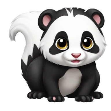 Cute skunk-panda-ferret-hybrid full body sticker