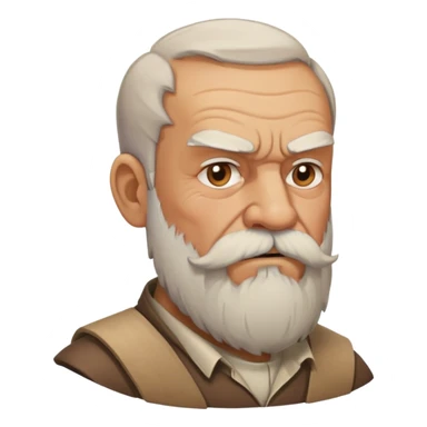 old angry man with beard and mustache in profile view sticker