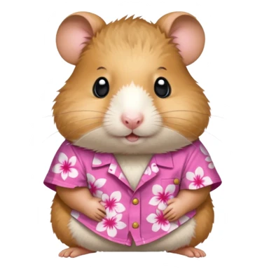 hamster, wearing pink aloha shirt. sticker