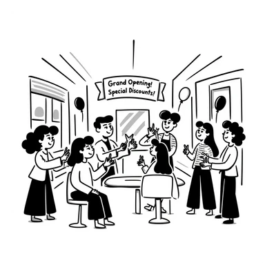 discount, event, customer attraction for hair salon marketing sticker