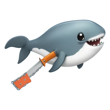 Narwhal with chain saw  sticker