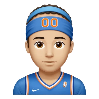 Shai Gilgous alexanderd wearing his okc blue jersey with number two with his blue headband on sticker