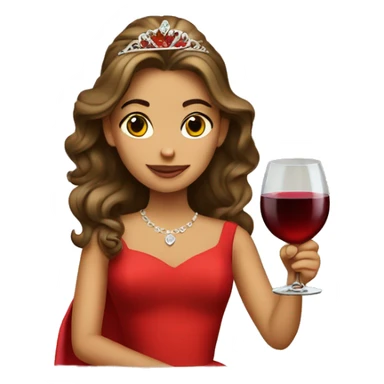 Princess in red dress with a glass of wine  sticker