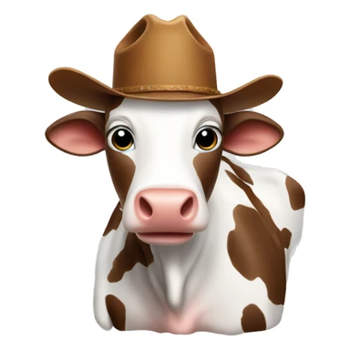 Cow with a cowboy hat sticker