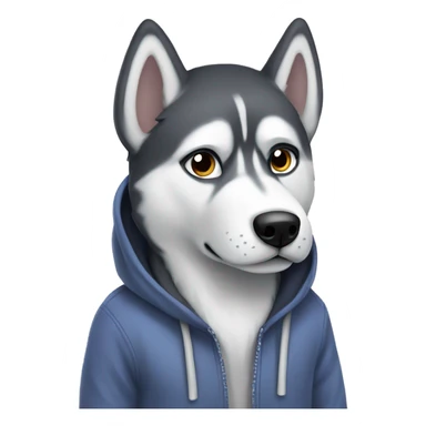 Husky wearing hoodie sticker