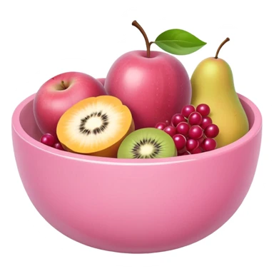 pinkpastel  fruits bowl sticker