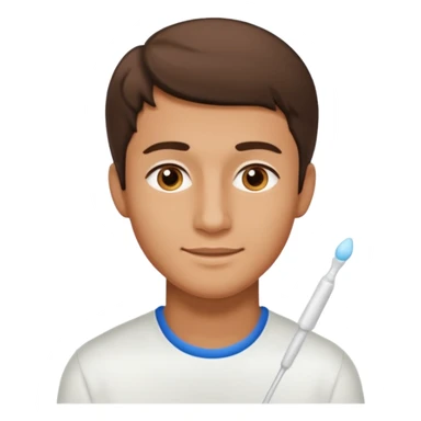 long cheek swab, for healthy young man, sticker