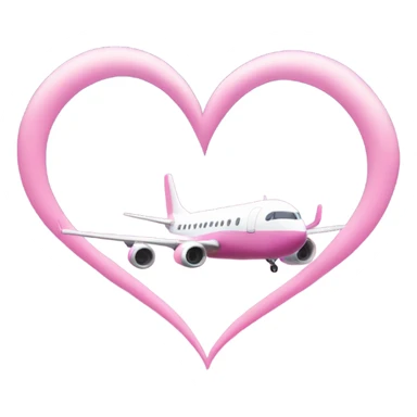Pink plane drawing heart trail in sky sticker
