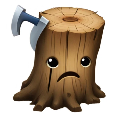 Tree stump with an axe cleaved in  it  sticker