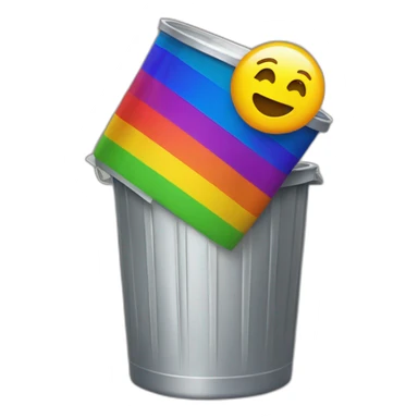 LGBT flag in a trashcan sticker