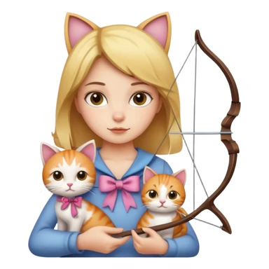 Bow with girl and cat  sticker