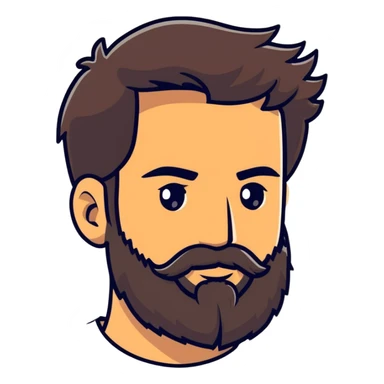 man with beard sticker