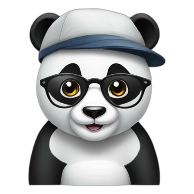 panda with a cap and glasses sticker