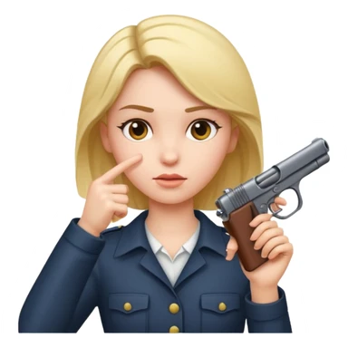 Girl pointing gun at her head sticker
