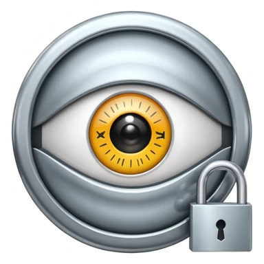 eye icon with a lock symbol, representing hide password, modern clean style sticker