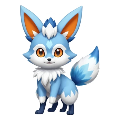 Glaceon-Fennekin-Meowstic-Fakémon-hybrid-creature (full body)  sticker