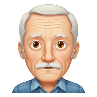 old man without beard, without moustache, with freckles sticker