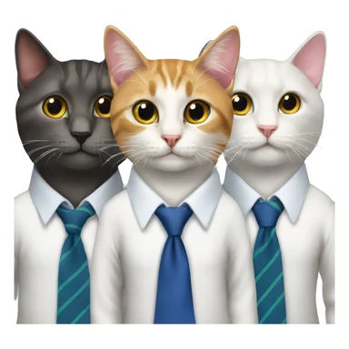5 cats wearing neckties sticker